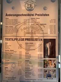 Preisliste Textilpflege Bad Bramstedt